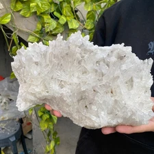 5.7lb Natural Clear White Crystal Quartz Cluster Rough Healing Specimen