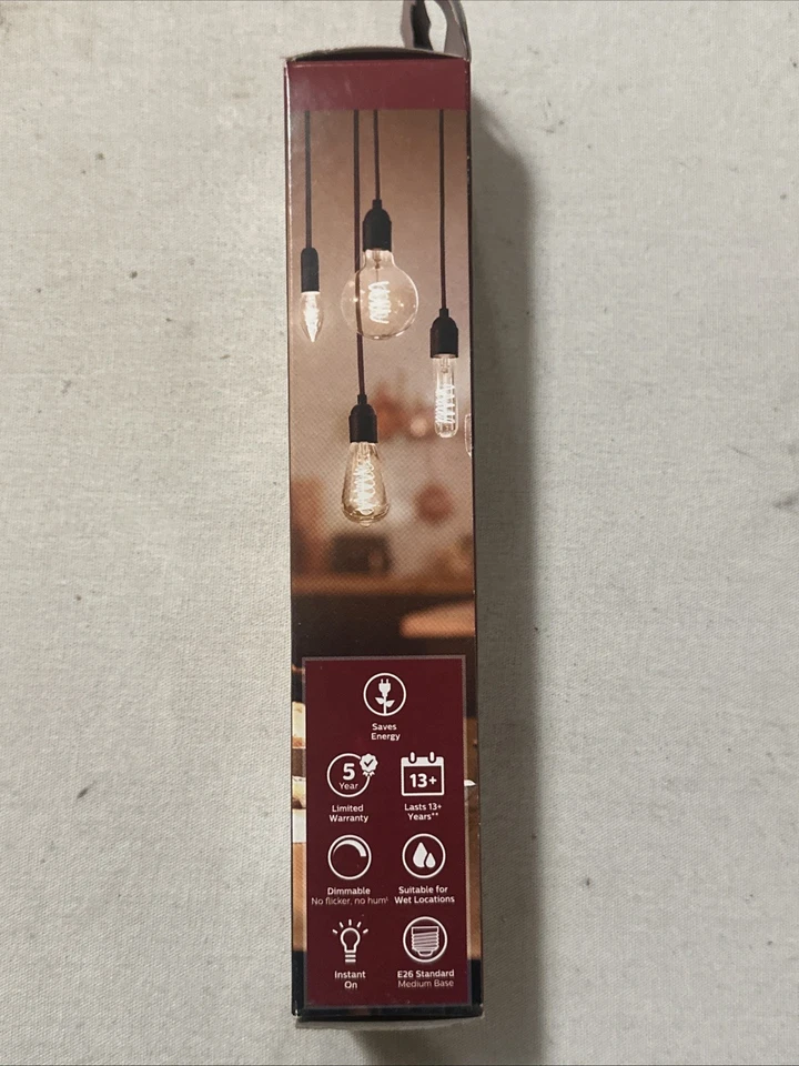 Philips 40W Equivalent T10 Dimmable Edison LED 4.5W Bulb warm white - Image 3 of 4