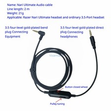 Audio Cable for Razer Nari Ultimate BlackShark V2 Pro Headphone