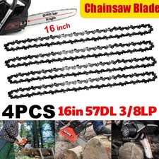 4X 16 Inch Chainsaw Saw Chain Blade Pitch 3/8LP 0.050 Gauge 57DL Drive Links