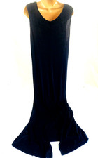 R & M Richards Dress Maxi Tank Shift Black Long 14 P Formal Whimsigoth Wedding