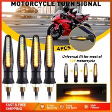 Black Universal Motorcycle 12 LED Turn Signal Blinker Indicator Amber Light 4PCS