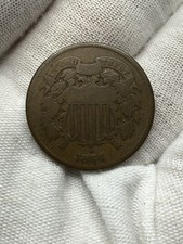 Moneda de cobre de Estados Unidos de dos centavos de 1864 en muy buen estado L77