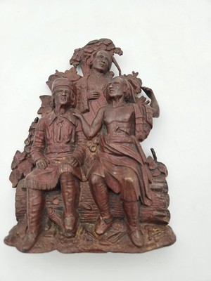 CORNELIUS & CO Bronze SIGNED Daniel Boone 1848 Native Indians Fennimore Cooper 
