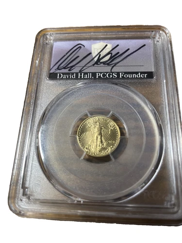 2023 $5 Gold American Eagle PCGS Graded MS70 Signed David Hall #46772327 NICE!