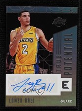 2017-18 Essentials True Potential Signatures Silver 13/25 Lonzo Ball Auto hs9