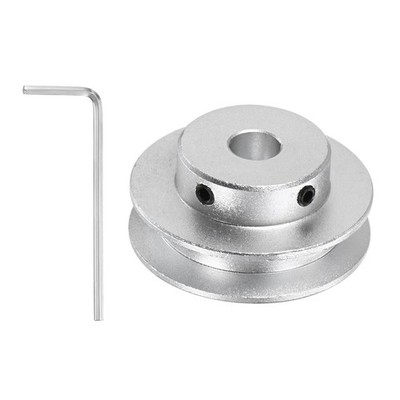 Riemenscheibe für Keilriemen 8mm Bohrung 40mm Od, Einzelnut mit Sechskantschlüssel, silber