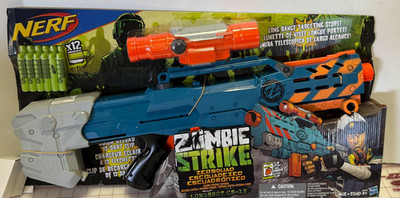 Nerf Zombie Strike Zedsquad Longshot Blaster Gun CS-12 BRAND NEW