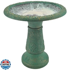 Arcadia Garden Products BB04 Fiberclay Bird Bath Outdoor Garden Decor, Antiqu