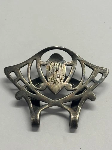 ANTIQUE ART NOUVEAU ROGERS LUNT BOWLEN STERLING SILVER MONEY CLIP ~ 2"