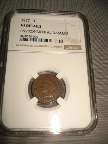 AUTHENTIC NGC 1877 INDIAN HEAD CENT VERY FINE DETAILS - FREE SHIPPING