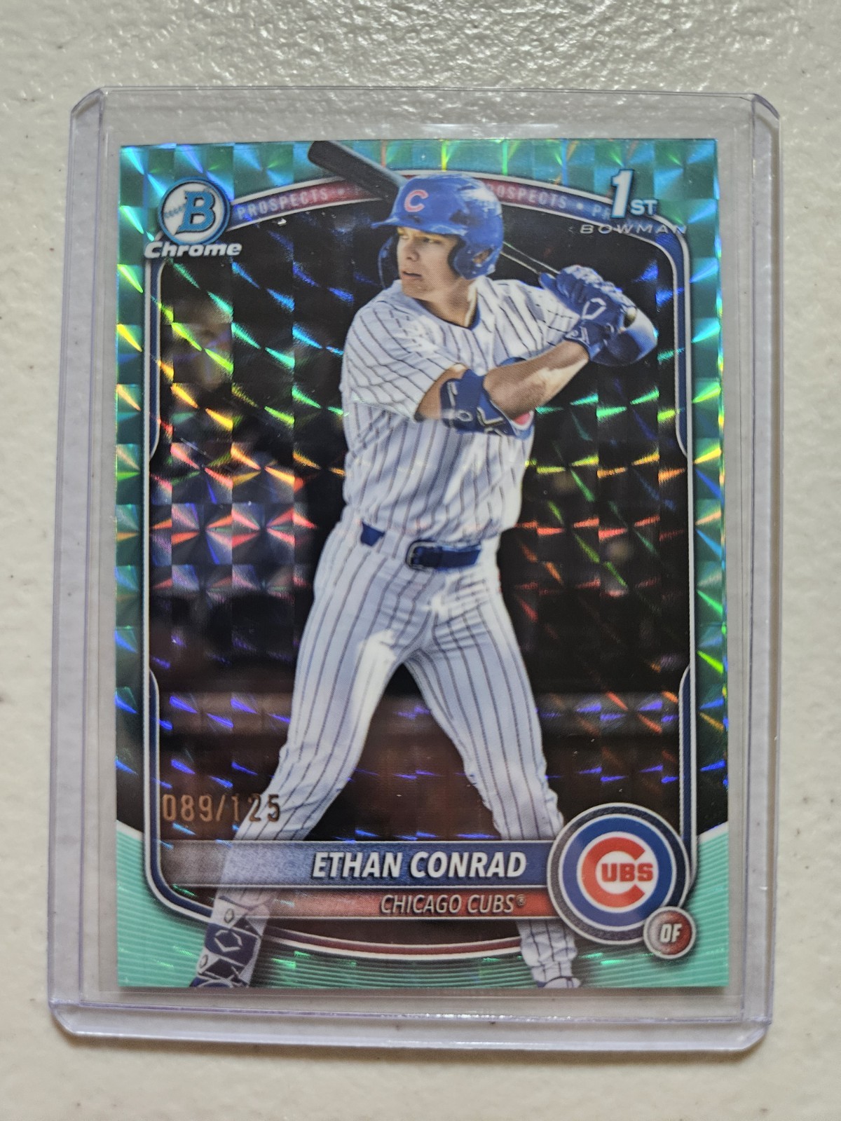 2025 Bowman Draft Chrome Ethan Conrad #BDC-17 Aqua Geometric /125 Cubs