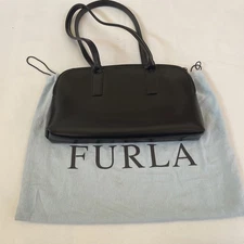 Furla Black Leather Shoulder Satchel Bag Vintage