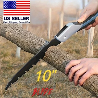 10" Klappsäge Hand Ast Bügelsäge Garten Holz Schneiden Camping Werkzeug Stahl - Bild 1 von 4
