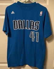 Dirk Nowitzki  #41 Dallas Mavericks Blue ADIDAS T-Shirt SZ M