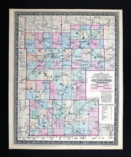 1873 Campbell Missouri Cou Map Howell Greene Christian Taney Webster Springfield