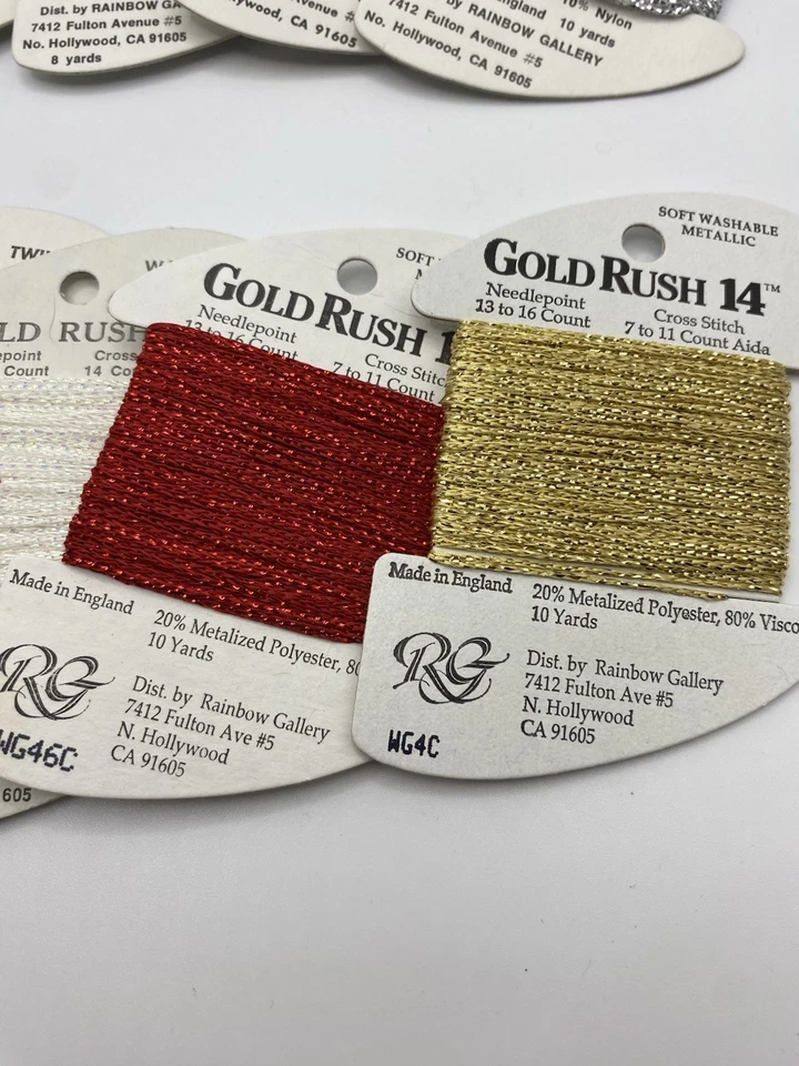 Rainbow Gallery Gold Rush Dust Lot Needlepoint Ribbon Rayon 10 Cards 10 YDS (15) - Image 4 of 4