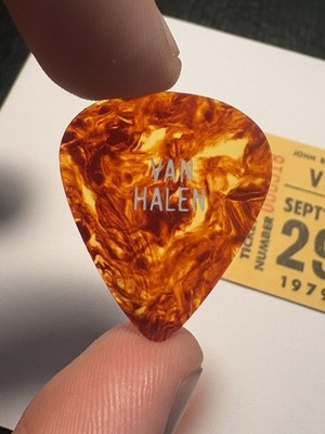 EDDIE VAN HALEN STAGE USED PICK SEP 29 1979 RARE WITH TICKET STUB