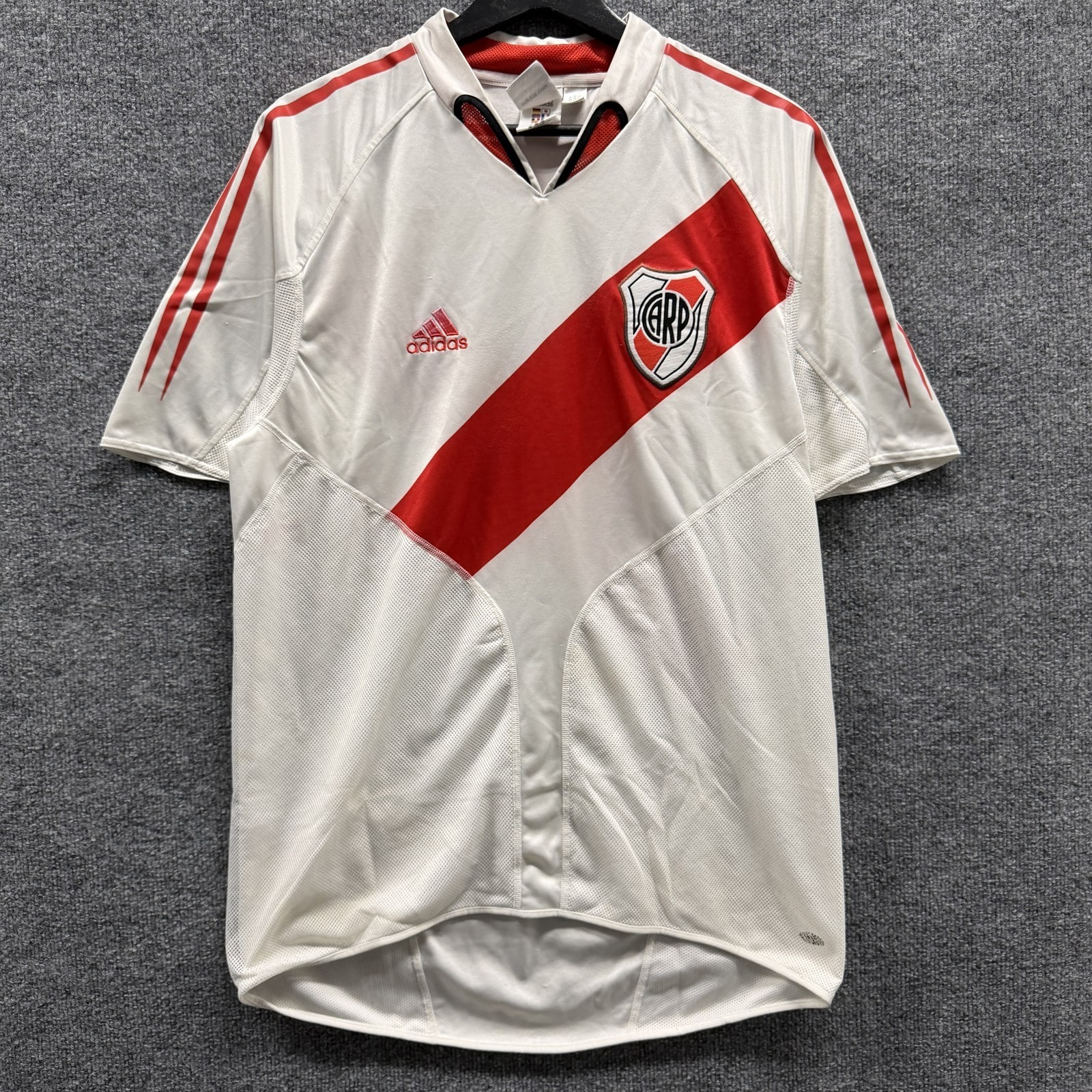 Adidas River Plate 2004 Home Jersey Mens M White Red Sash CARP Vintage Soccer
