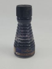Dyanshine Vintage Rippled Glass Bottle Shoe Polish Navy Blue Antique Advertising