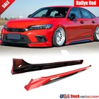 For Honda Civic 11th 2022-2025 Yofer Rallye Red Black Side Skirt Extension Lips