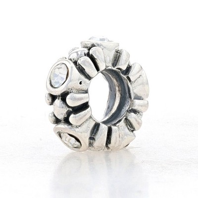 NEW Chamilia 5 ''White'' Stones Charm - 925 Sterling Silver Spacer Bead JA-25A