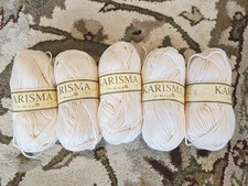 100% WOOL Lot of 5 SKEINS Superwash KARISMA Drops Yarn Color 1-Off White NEW