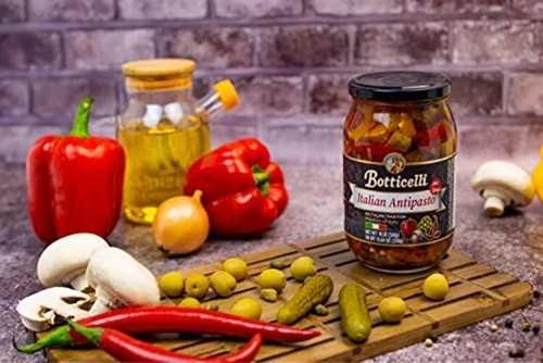 Botticelli Hot Antipasto 18oz Jars - Spicy Italian Appetizer (Pack of 2) - Picture 4 of 5