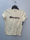 Champion Ivory Crew Neck Short Sleeve T-Shirt Sz XS  "Boyfriend Tee" Cotton