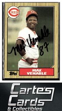 Max Venable 1987 Topps #226  Cincinnati Reds TTM/IP Signed Autographed