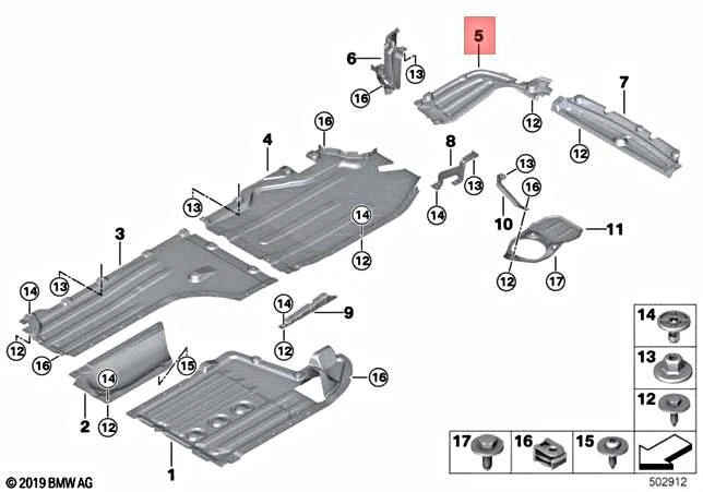 Genuine BMW X5 G05 X5 30dX M50dX SAV Underbody Panelling Rear Left 