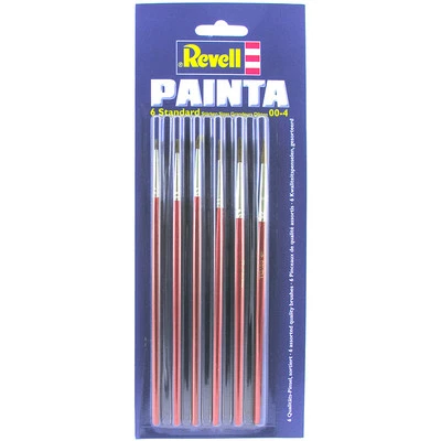 Revell Paintbrushes Painta for Model Kits 6 Brush Pack 29621 Sizes 00,0,1,2,3, 4