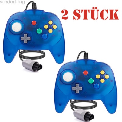 2PACK Wired N64 Controller Gamepad Joystick für Nintendo 64 Konsole VideoGame DE
