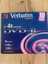 Verbatim 10 Pack DVD-R 4x 4.7 GB PRINTABLE 10 pack