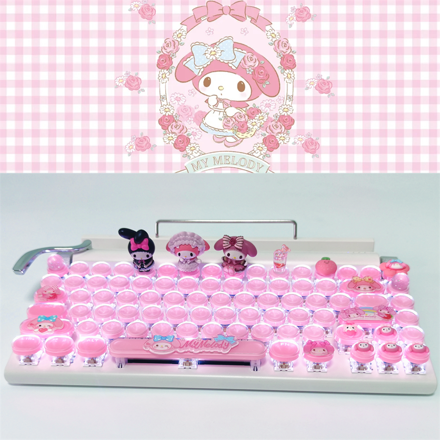 Cinnamoroll My Melody Kuromi Mechanical Keyboard 87 /104 Keys