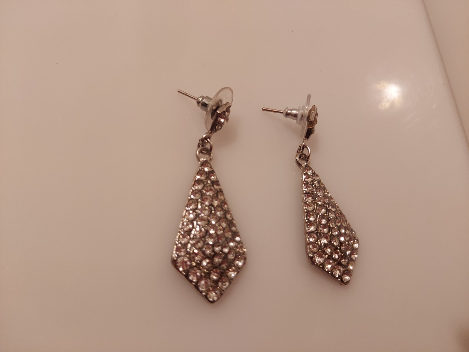 Rhinestone teardrop shape drop dangle earrings po… - image 5