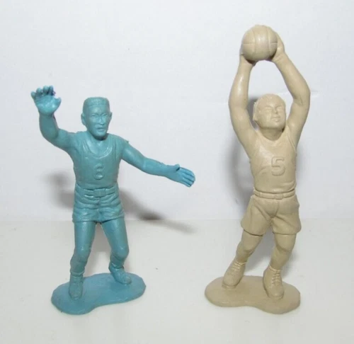 2 Vintage Marx Boy's Camp Playset 54mm Boy Scouts Playing Basketball