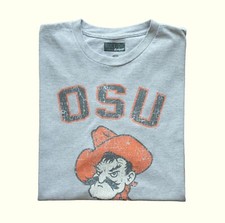 NCAA VTG Y2K RETRO COWBOYS OKLAHOMA OSU FOOTBALL GRAY GRAPHIC T SHIRT SZ L 2013