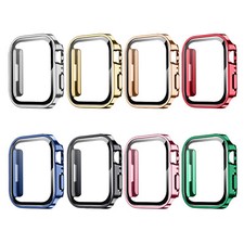Waterproof PC Bumper Case Screen Protector for iWatch Series 4-7/8/9 Ultra 3/2/1