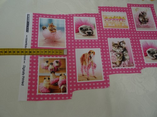 Schöner Stoff Baumwolle Witzige TIERE BALLETT 8x Bilder Patchwork Basteln DIY - Bild 9 von 11