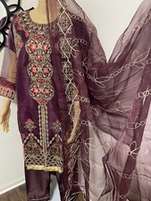 Ethnic Pakistani Indian Designer Fancy Trendy Party Semi Formal Suit Medium
