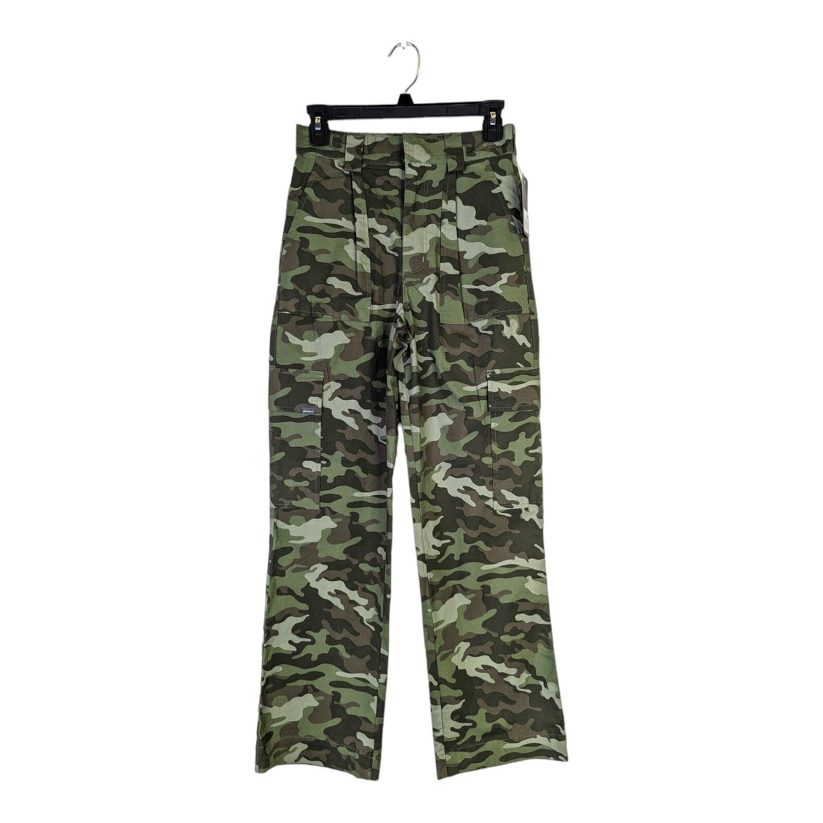 Eddie Bauer Womens XS Green Woodland Camo Cargo Pleated Pants