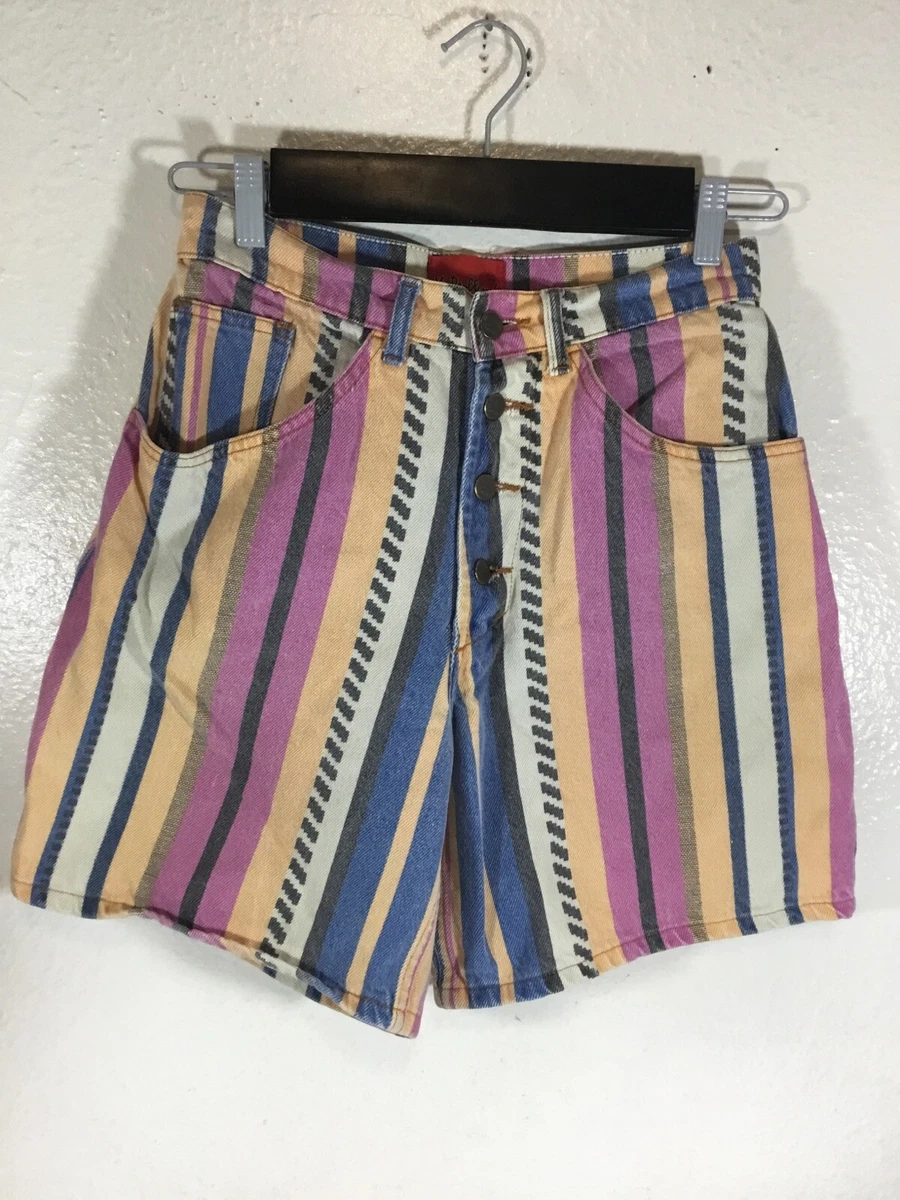 Striped hotsell jean shorts