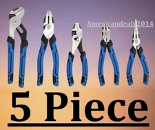 NEW Kobalt 5 Piece Plier Set Slip Joint Linesman Long Nose Diagonal Groove Joint