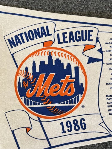 New York Mets Pennant 1986 National League Champions Roster Scroll MLB Baseball - Picture 4 of 11