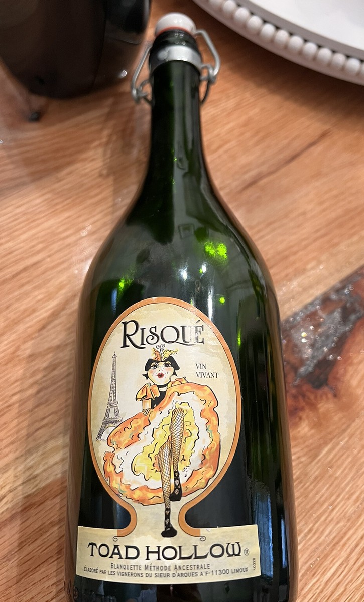 RISQUE TOAD HOLLOW VIN VIVANT SPARKLING WINE EMPTY BOTTLE Green