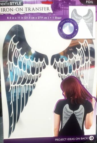 3 Next Style Foil Angel Fairy Wings Iron-On Heat Transfer 8.5" x 11"- New -FSHIP - Picture 1 of 5
