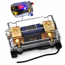 LED Voltage Display ANL Dist Block Fuse Holder Auto Car Audio Overload Protector