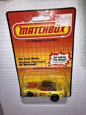 VTG Matchbox SUPERFAST MB1 Dodge Challenger Toyman On Half-Sealed Card