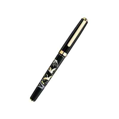 PLATINUM Japanese Fountain pen BIKOU  Tsuru   Crane Makie 18K M PTL-18000M-18